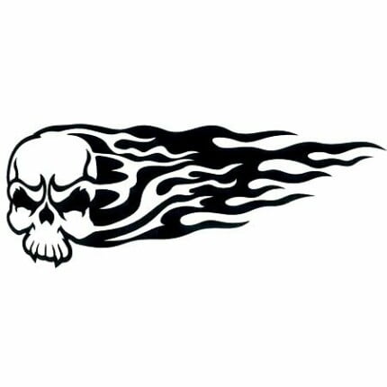 Flaming Skull 4 Vinyl Sticker