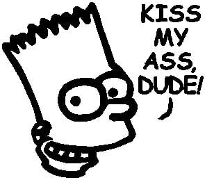 Bart Kiss My Ass Decal