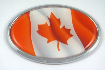 Canada Oval Flag 3D Chrome Emblem