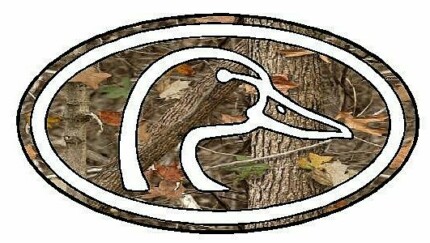 Duck Hunting Oval Decal 66 - Camo Nature White