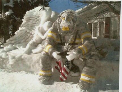 Fireman In Snow Sticker