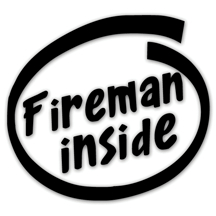 Fireman Inside Diecut Vinyl Decal Sticker
