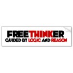 free thinker logic and reason bumper_sticker