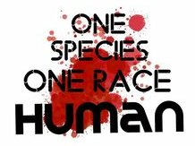 ONE SPECIES ONE RACE HUMAN ANTI RACISM STICKER