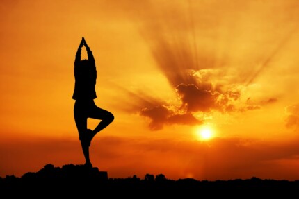 Photo Yoga Pose Sunset Sticker 9