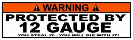 Protected By Funny Warning Sticker 02
