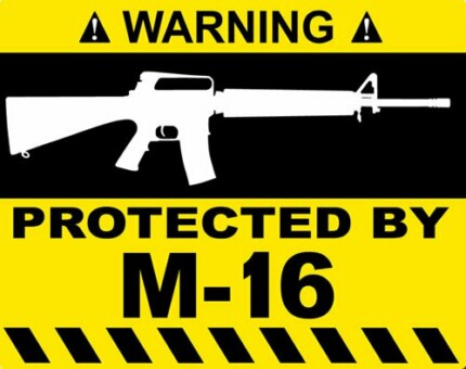 Protected By M16 Funny Warning Sticker