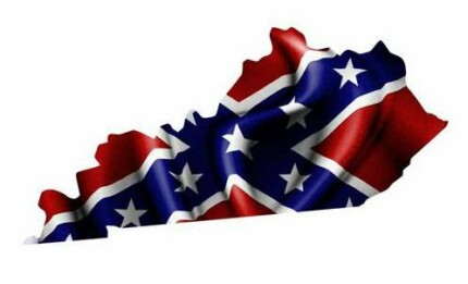 Rebel Flag Kentucky Shaped Sticker