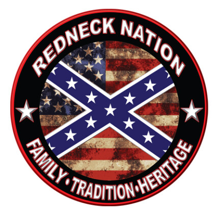 redneck-nation_logo FAMILY TRADITION HERITAGE round sticker