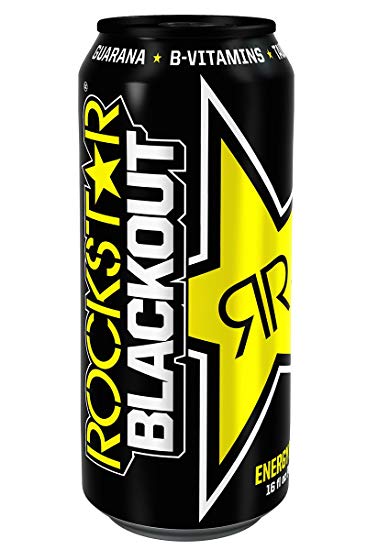 Rockstar BLACKOUT energy drink can shaped sticker