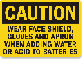 Wear Gloves Apron Caution Sign