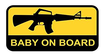 BABY ON BOARD AK47 STICKER
