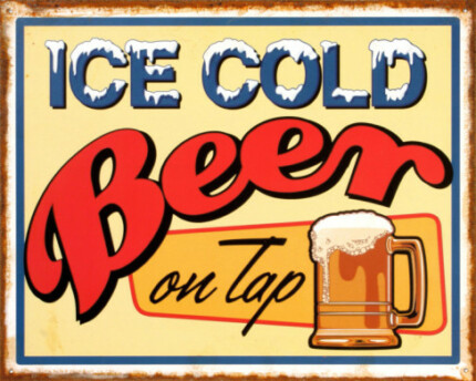 Ice Cold Beer Sign Sticker