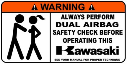Kawasaki Funny Warning Sticker 4