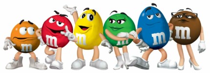 M&M spokes candies characters line-up stickers