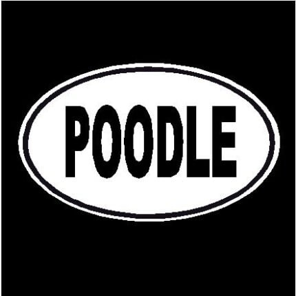 Poodle Oval Dog Decal
