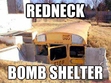 redneck bomb shelter funny sticker