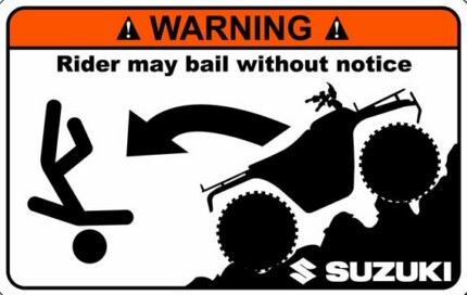 Suzuki Funny Warning Sticker 1