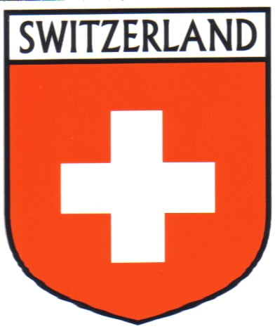 Switzerland Flag Shield Decal Sticker