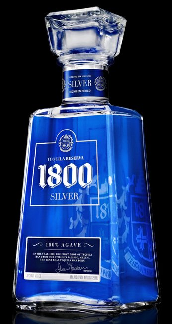 1800 SilverTequila Bottle Shot Rectangular Sticker