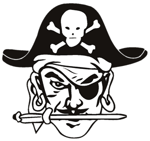 Pirate Head Mascot Decal