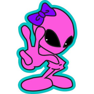 Alien Girl Sticker Color