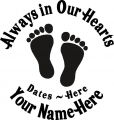 Always in Our Hearts Baby Footprints Sticker
