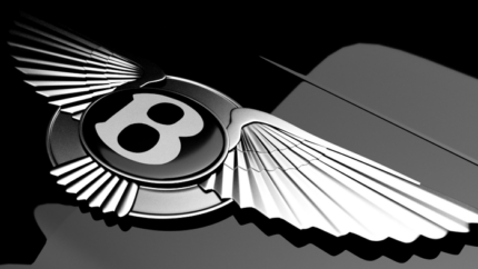 Bentley Chrome Emblem Picture Rectangle Sticker