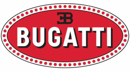 Bugatti Logo Diecut Color Oval Adhesive Vinyl Decal Sticker