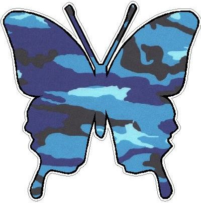 Butterfly Camo Sticker 2 - BLUE
