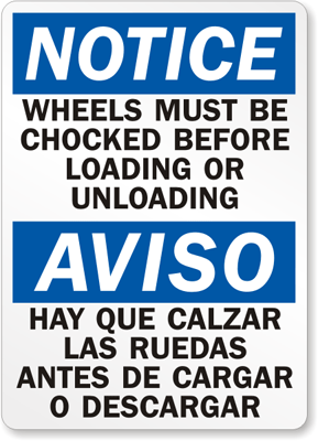 Chock Wheel Signs and Labels 05