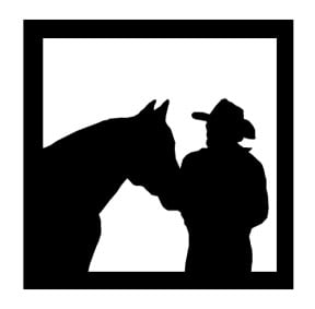 Cowboy and Horse 1 Square Decal