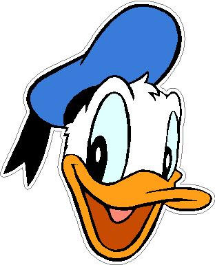 Donald duck cartoon head sticker