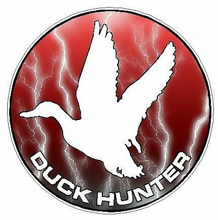 Duck Hunting Circle Decal 88 - Lightning Red