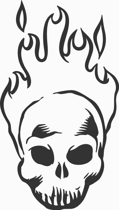 Flame Skull Decal 3