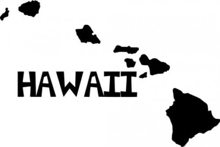 Hawaii Island Text Vinyl Decal Sticker