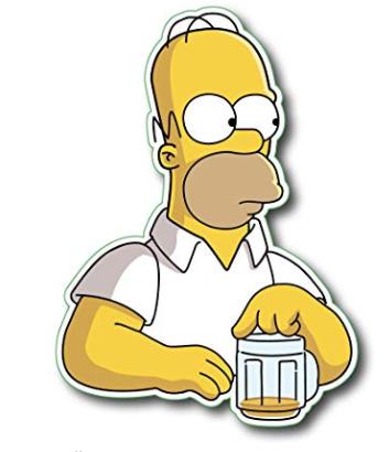Homer Simpson with Beer Sticker