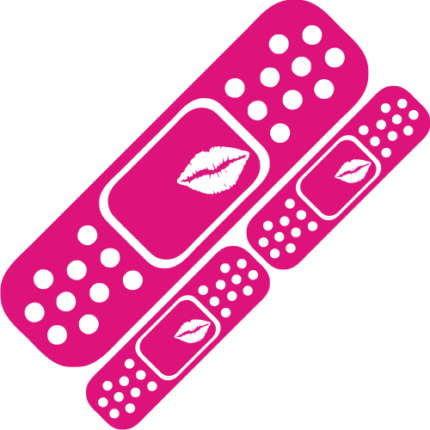 Lips Hot Pink Bandaid Color Decal Set