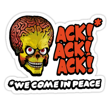 Mars Attacks Alien Car Sticker 6