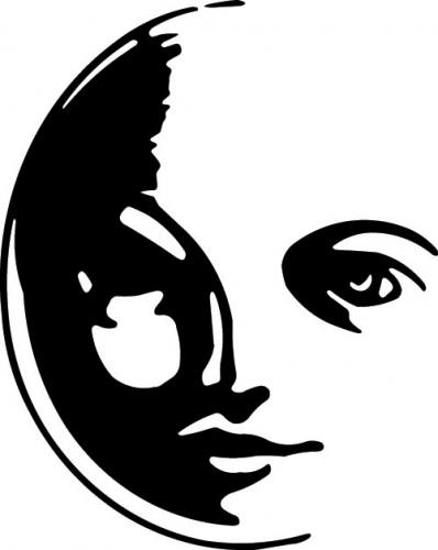 Moon with Face Decal Sticker