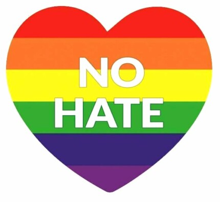 NO HATE LGBT HEART STICKER
