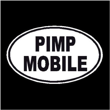 Pimp Mobile Oval Decal