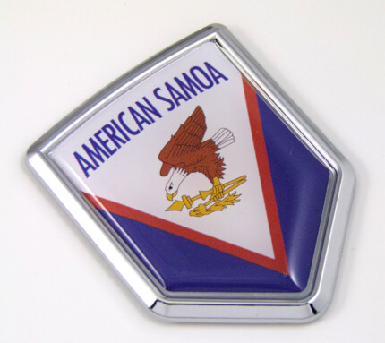 samoa american US state flag domed chrome emblem car badge decal