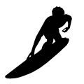 Surfer on Board Vinyl Decal
