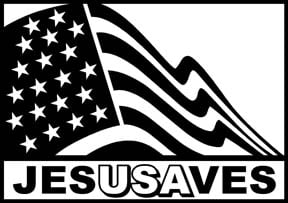 Jesus Saves USA Flag Decal