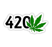 420 with leaf sticker