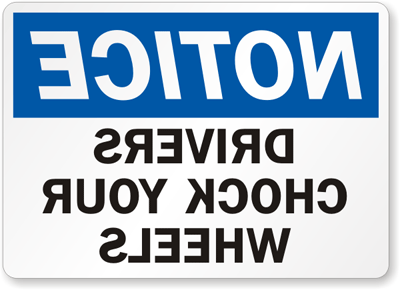 Chock Wheel Signs and Labels 14
