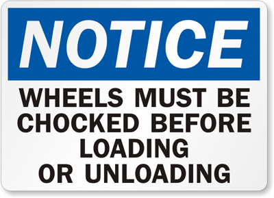 Chock Wheel Signs and Labels 38