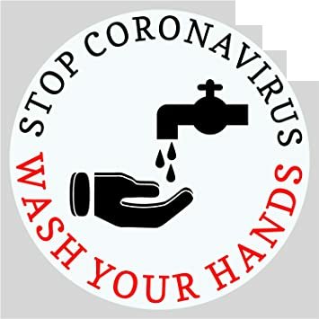 COVID - 19 Wash Your Hands Round coronavirus Sticker