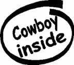 Cowboy Inside Diecut Vinyl Decal Sticker